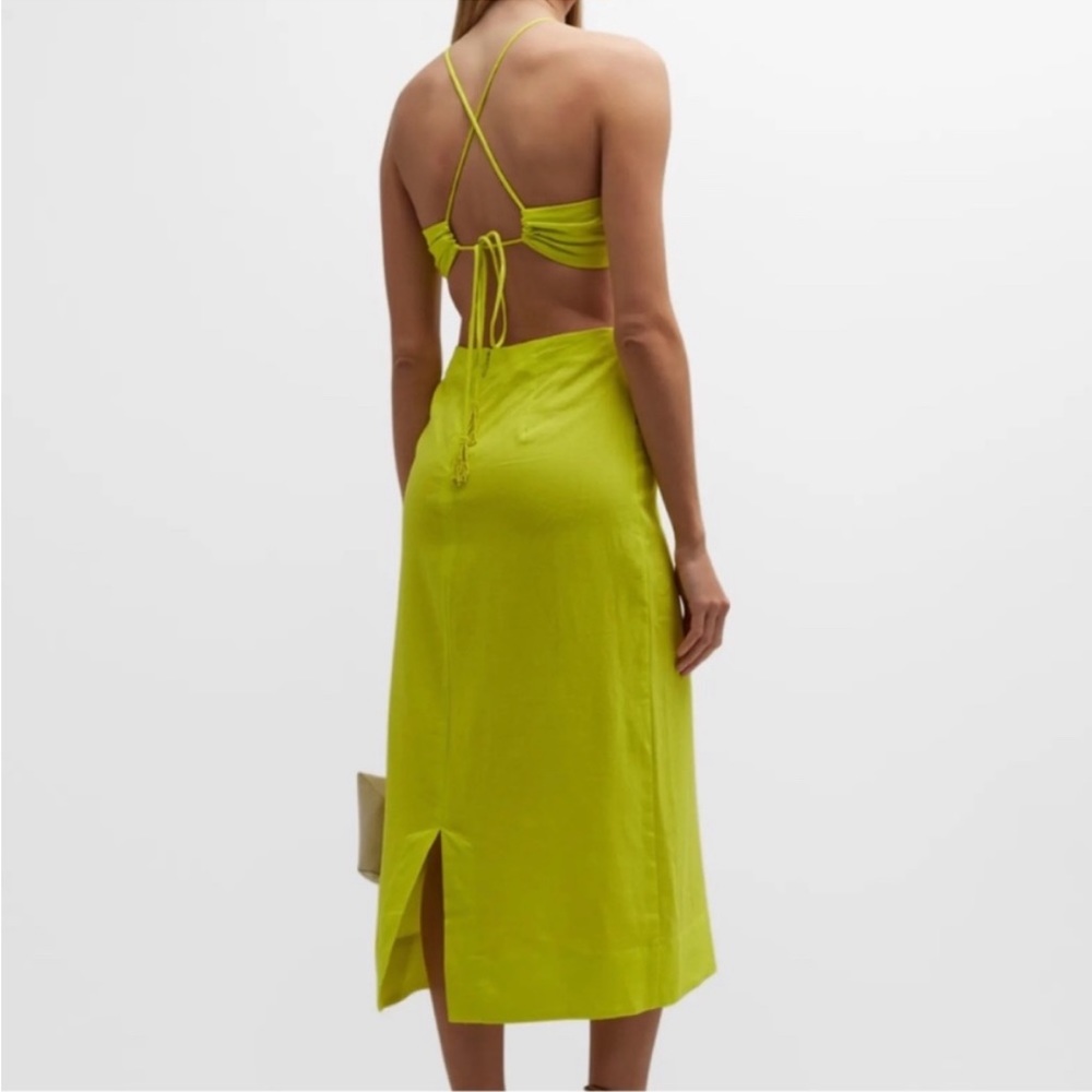 FARM Rio Lime Green Strapless Midi Dress - Picture 2 of 8